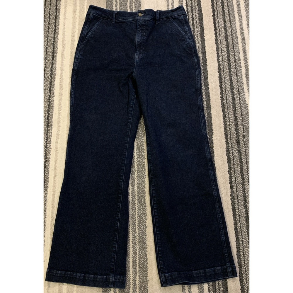 Women's J Crew Blue Denim Trouser pants High Waisted Size 30x 29 BU834‎